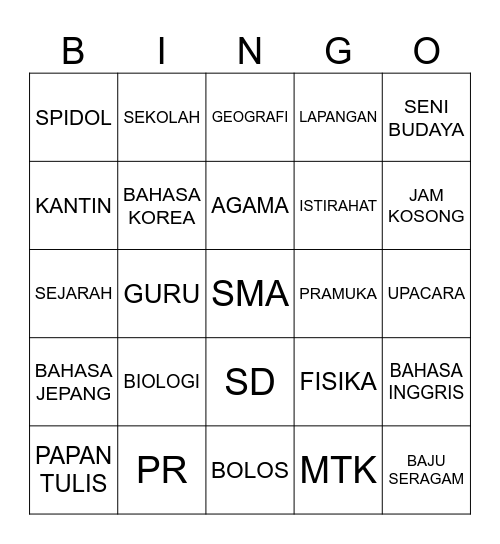 LEOWSSGD Bingo Card