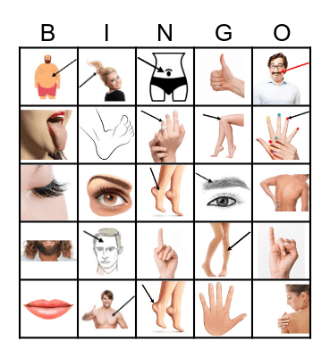 Bingo het lichaam Bingo Card
