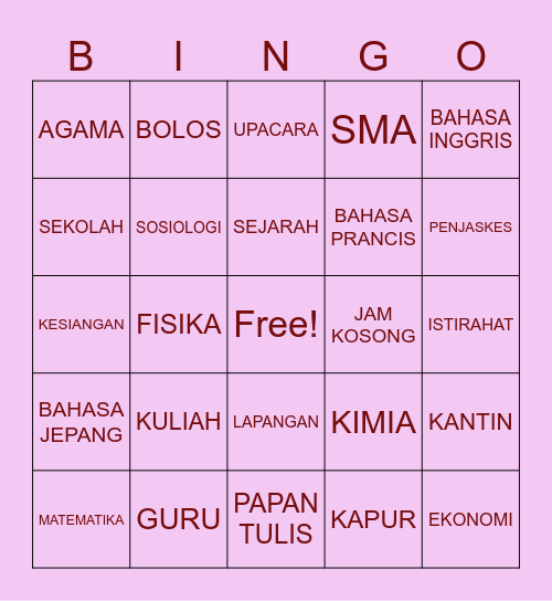 Bingo Cjenaissante Bingo Card