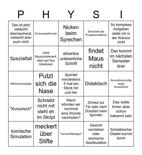 Kammerer Bingo Card