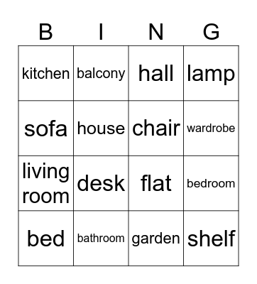 At Home Bingo Card