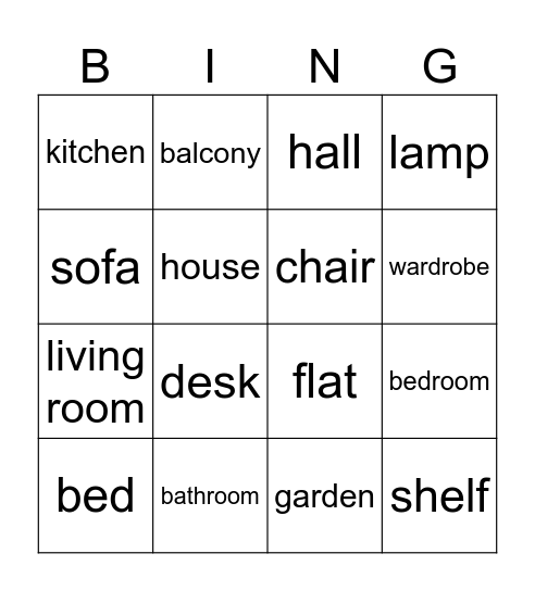 At Home Bingo Card