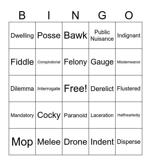 Quiz Bingo Review Bingo Card