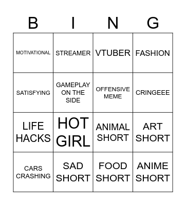 IG REELS BING 4x4 Bingo Card