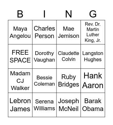 Freedom Fighter BINGO Card