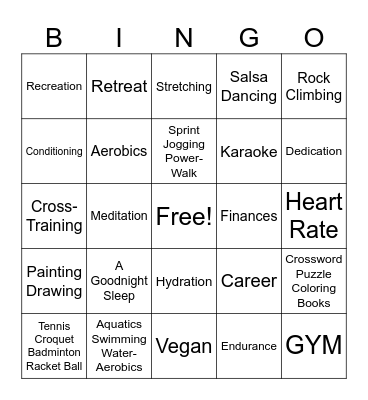 Region IV - Health is Wealth Bingo Card