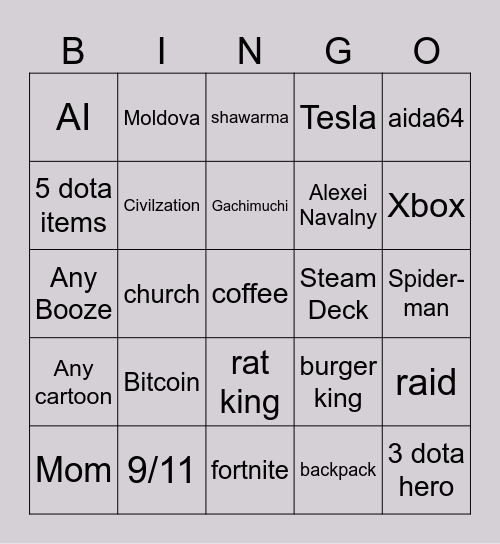 Infinite craft Bingo Card