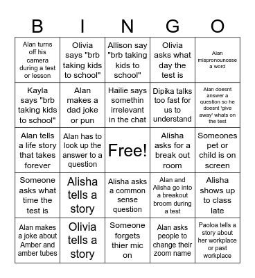 Theory bingo Card