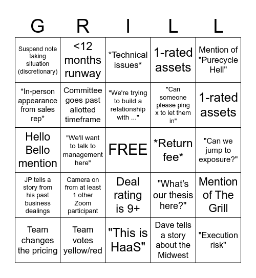 IC Bingo Card