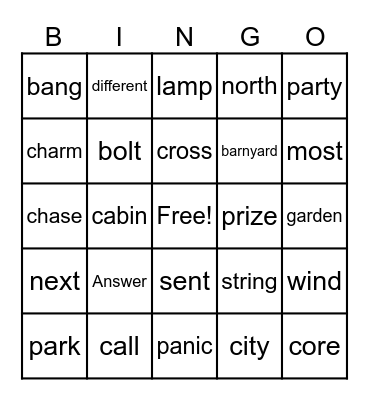 Level 2 Unit 7/8 Bingo Card
