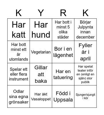 Vaksalas Bingo Brickzzz Bingo Card