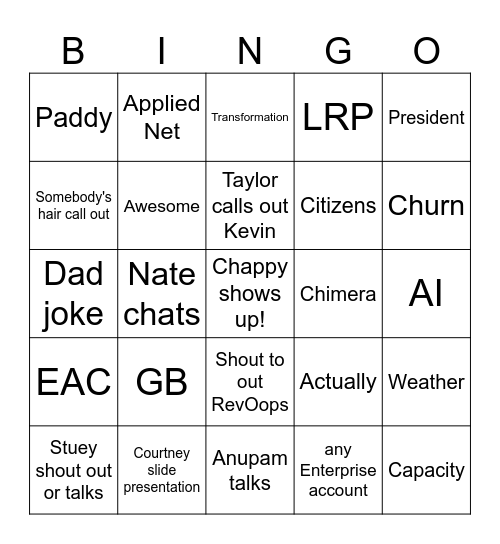 Drink to SMG! Bingo Card