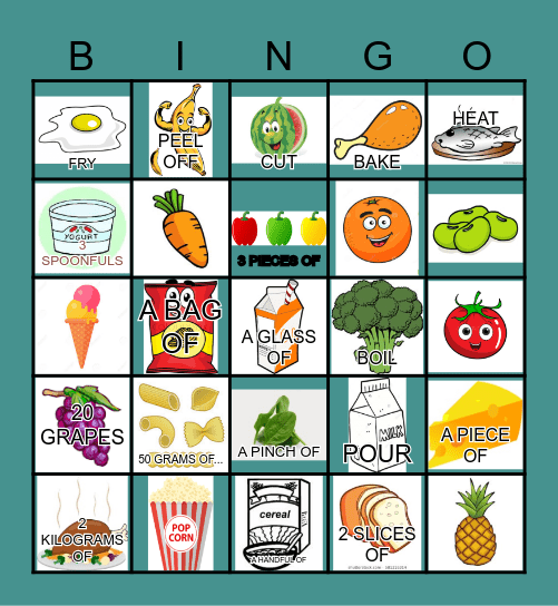 Food Bingo Card