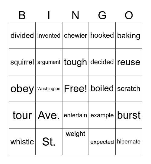 Vicente Bingo Card