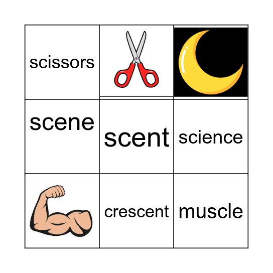 Silent c Bingo Card