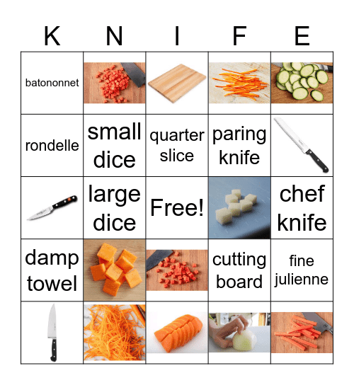KNIFE Bingo Card
