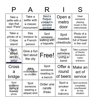 Le Super Paris Reunion Bingo Card