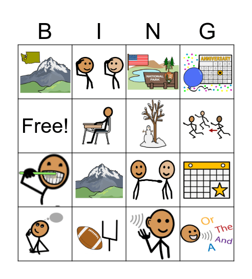 Words of the Week Bingo Card