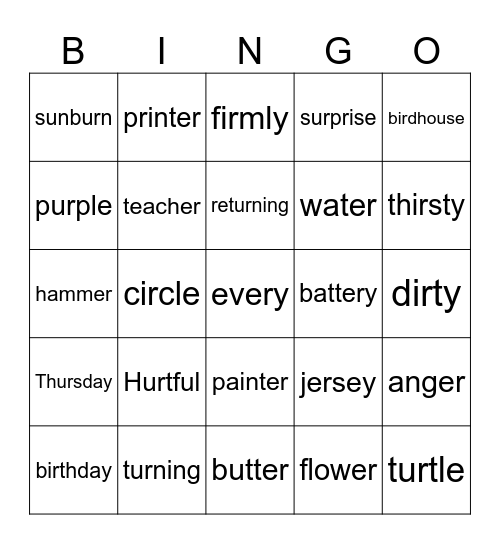 R controlled Bingo Card
