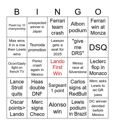 Delulu season Bingo Card