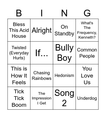 Bingo B Bingo Card