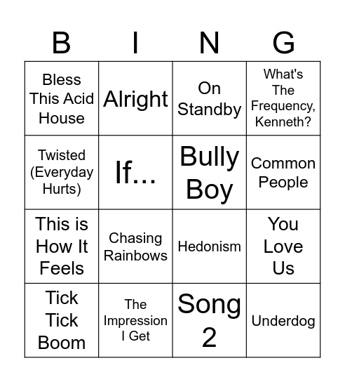 Bingo B Bingo Card