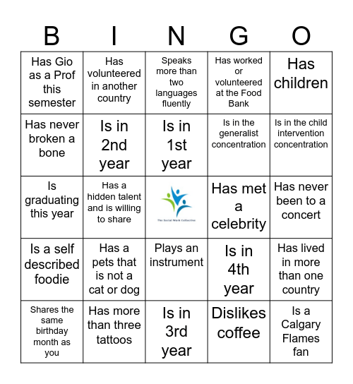 Social Work Collective Bingo Card