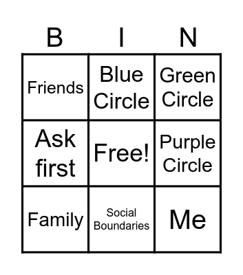 Circles Bingo Card