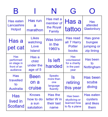 Human Bingo! Find someone who ... ... Bingo Card