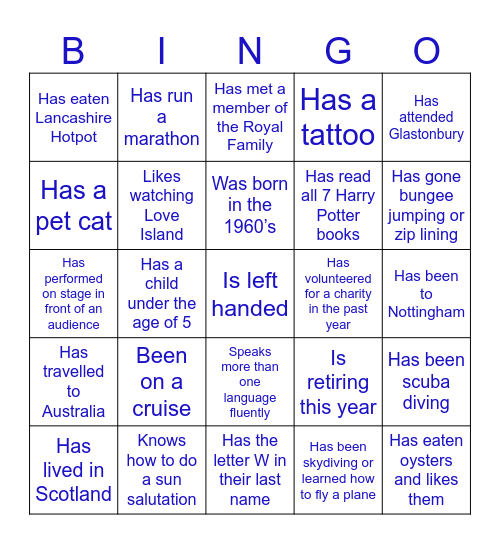 Human Bingo! Find someone who ... ... Bingo Card