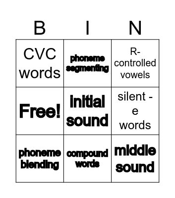 Reading Ready Words Bingo Card