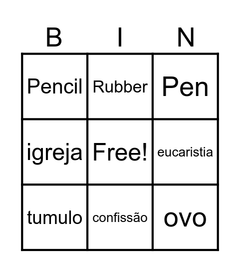 Jesus Bingo Card