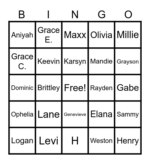 Mrs. H & Ms.H Bingo Card