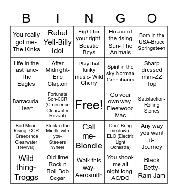 EE2 Rockin N Rollin! Bingo Card
