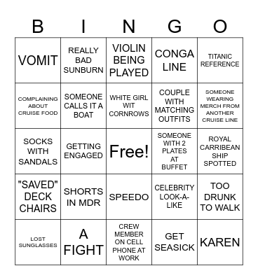 CELEBRITY ASCENT MARCH 3-10 BINGO Card