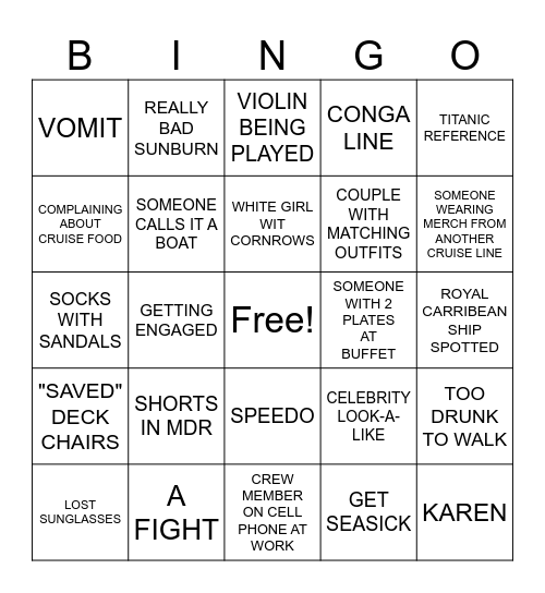 CELEBRITY ASCENT MARCH 3-10 BINGO Card