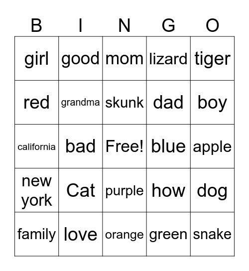 Asl Bingo Card