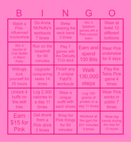 March Tasks Bingo Card