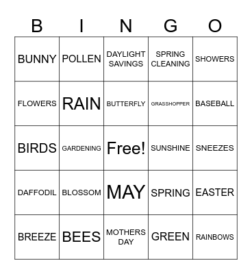 SPRING BINGO Card