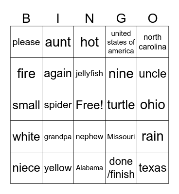 asl Bingo 2.0 Bingo Card