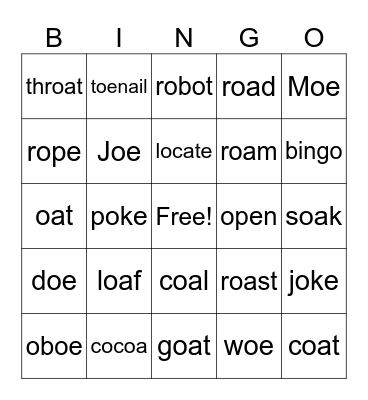 oe vs. oa vs. o_e Bingo Card