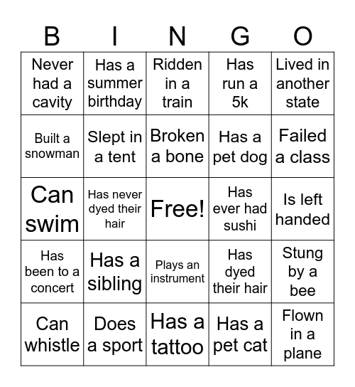 Icebreaker BINGO Card