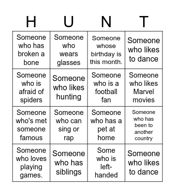 Colleague Scavenger Bingo Card