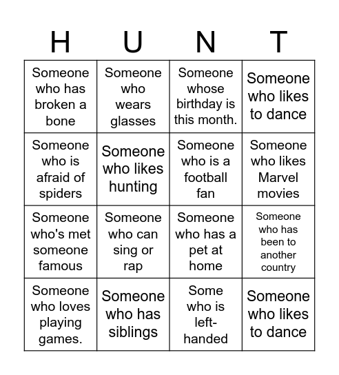 Colleague Scavenger Bingo Card