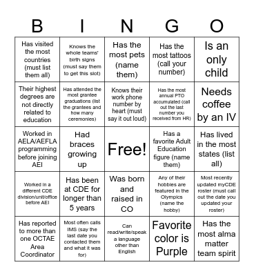 Welcome Lilly! Bingo Card