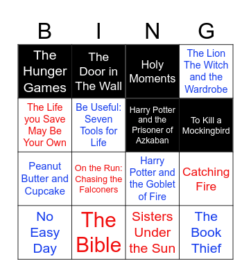 Teacher's Favorite Book BINGO Card