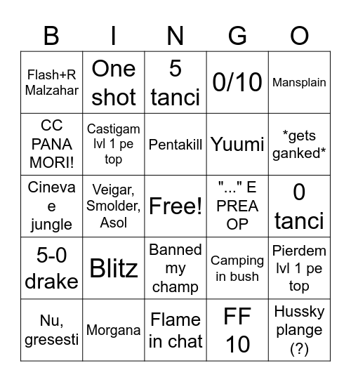 BINGO URF Bingo Card