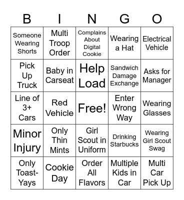 Apple Valley Cookie Cupboard Bingo Card