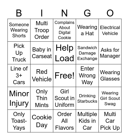 Apple Valley Cookie Cupboard Bingo Card