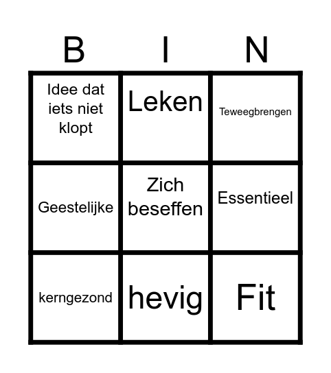 Bingo woorden 2HV Nieuw Nederlands ed. 6 H4-6 Bingo Card